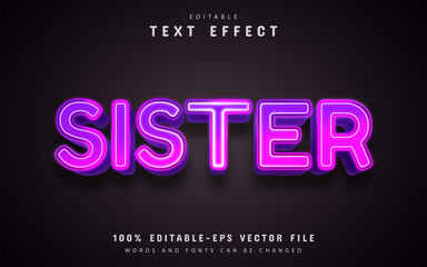 Sister text effect editable