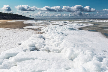 Ice melting on the Ob River in Siberia
