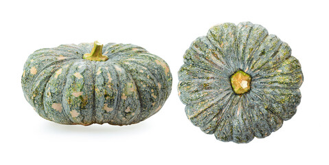 Green pumpkin isolated on white background