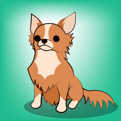 Cute Cartoon Vector Illustration of a Chihuahua dog