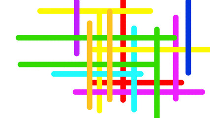 Colorful interconnected lines representing teamwork and diverse cross-cutting activities