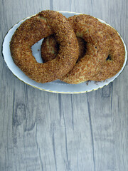      Turkish Bagel Simit with Sesame                      
