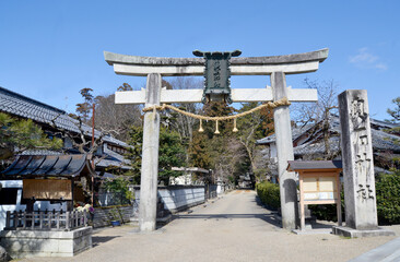 奥石神社　入口の鳥居　滋賀県近江八幡市安土町