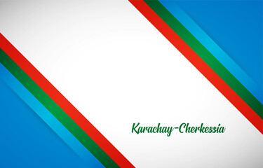 Happy national day of Karachay-Cherkessia with Creative Karachay-Cherkessia national country flag greeting background
