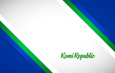 Happy national day of Komi Republic with Creative Komi Republic national country flag greeting background