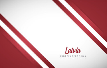 Happy Independence day of Latvia with Creative Latvia national country flag greeting background