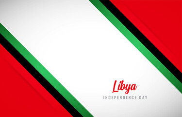 Happy Independence day of Libya with Creative Libya national country flag greeting background