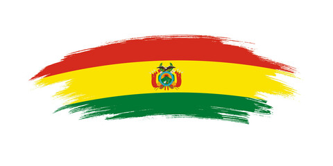 Artistic grunge brush flag of Bolivia isolated on white background