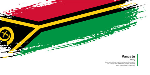 Creative hand drawing brush flag of Vanuatu country for special independence day