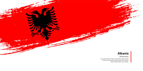 Creative hand drawing brush flag of Albania country for special independence day