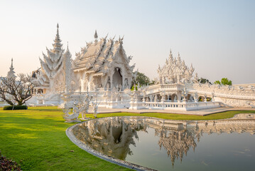 Fototapeta premium White Temple (Wat Rong Khun) is one of the most famous attractions of Northern Thailand.