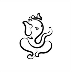 Ganesha The Lord Of Wisdom Calligraphic Style