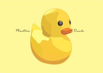 Vector Illustration of Yellow Plastic Duck
