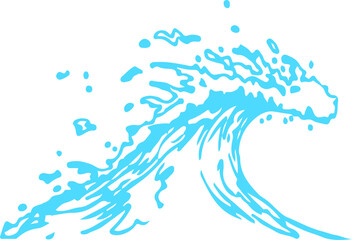 Fototapeta na wymiar water wave vector on white background