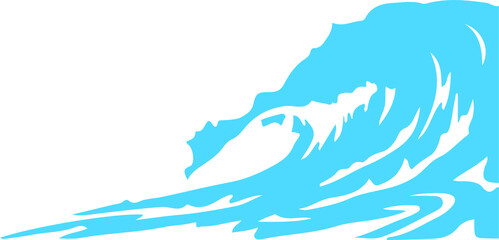 water wave vector on white background