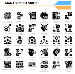 Management skills icon set.