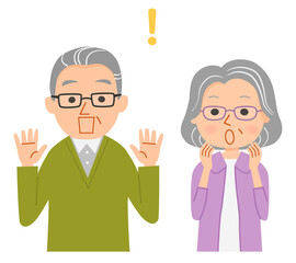 驚くシニア夫婦
