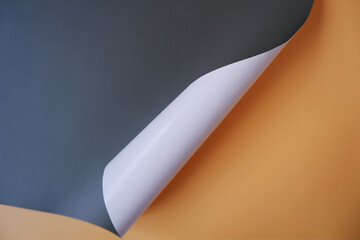 Layered rolling color papers. color layout for design, banner, and background. 