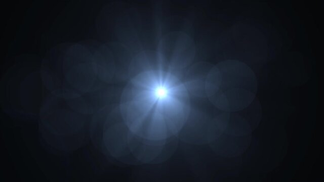 Optical lens flare effect. 4K resolution. Very high quality and realistic.on black background