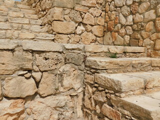 stone wall in the old town of Ayia Napa. Cyprus. Texture Photo