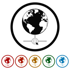 Web ring icon isolated on white background color set