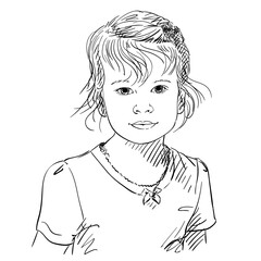 girl portrait vector sketch