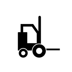 Forklift icon, filled flat sign, solid pictogram isolated on white.