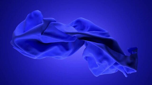 Violet coverlet flying in the violet space moving graciously in slow motion