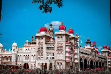 Naklejka premium THE MYSORE PALACE AT MYSORE, KARNATAKA, INDIA