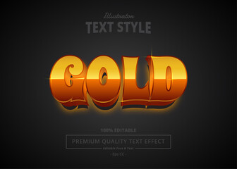 Gold Illustrator Text Effect