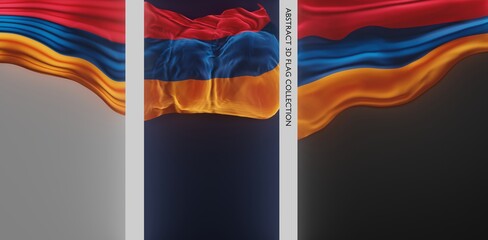 Abstract Armenia Flag 3D Render (3D Artwork)