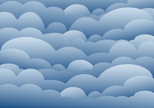 Cielo de nubes azul. Mar de nubes azules. Cielo nublado azul
