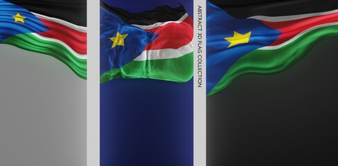Abstract South Sudan Flag 3D Render (3D Artwork)