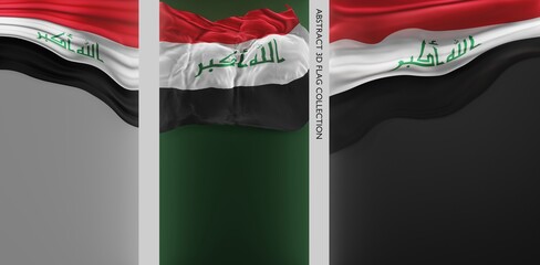 Abstract Iraq Flag 3D Render (3D Artwork)