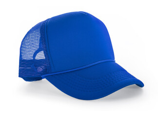 Side View Realistic Cap Mock Up In Blue Flash Color is a high resolution hat mockup to help you...