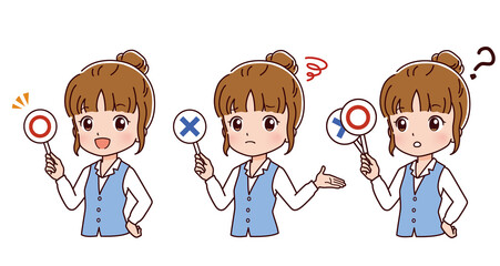 回答するビジネスウーマンのイラスト