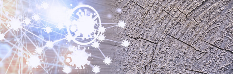 Fototapeta premium Wood texture background. Protect from virus. The contrasting texture of the boards. Wooden structure with macro shot.