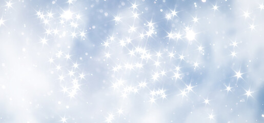 blue snowfall bokeh background, abstract snowflake background on blurred abstract blue