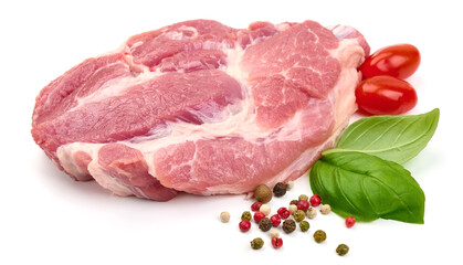 Pork steaks, isolated on a white background. High resolution image.