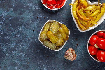 Homemade delicious and organic mixed pickles.