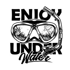 google mask for snorkeling and diving vector illustration