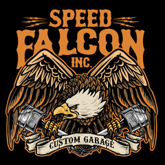 vector of eagle hold piston motorcycle