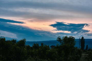 Sunset in the village