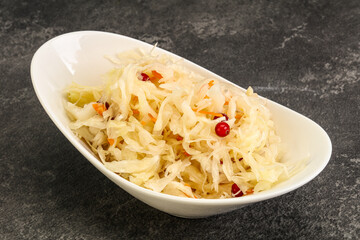 Sauerkraut with cranberry in the bowl
