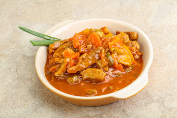 Meat goulash with vegetables