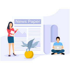 Female news anchor doing news reporting