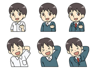 男子学生のバストアップ