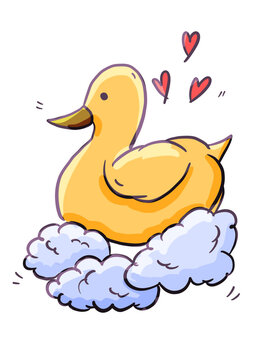 Duck Bath Clipart Doodle Home Spa Self Care Relax Rest