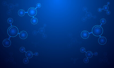Abstract background of molecules in biotechnology organic chemistry, vector art illustration.