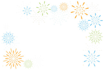 花火のフレームイラスト